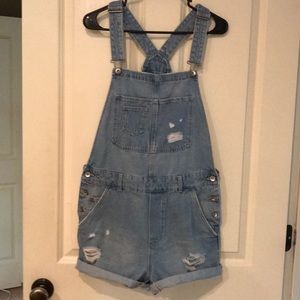 H&M denim overall shorts size 10
